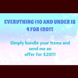 ⭐️ All items $10 and under are 4 for $20 ⭐️